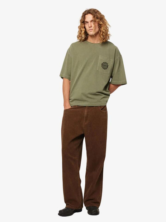 Image of a model wearing Tops. Productname: Rollas Big Suns Up Tee - Light Thyme in Light Thyme colour by brand - Rollas