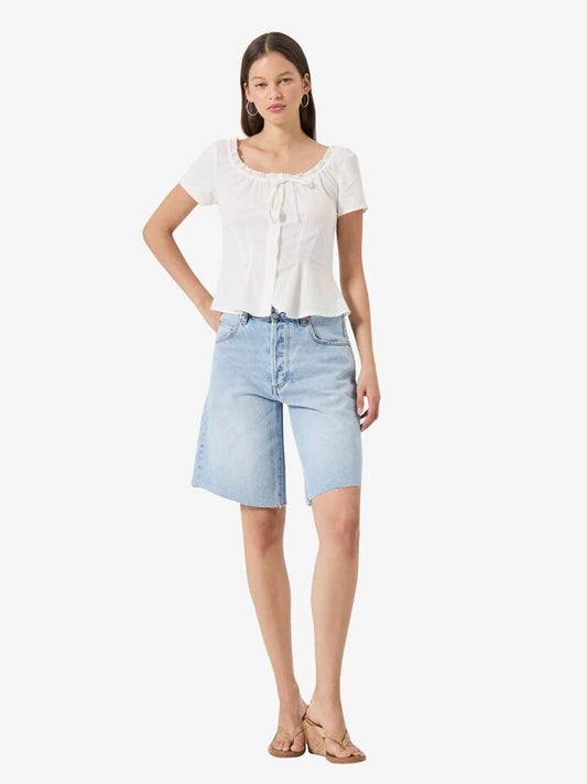 Image of a model wearing Shorts. Productname: Rollas Charlotte Shorts in Rockaway colour by brand - Rollas