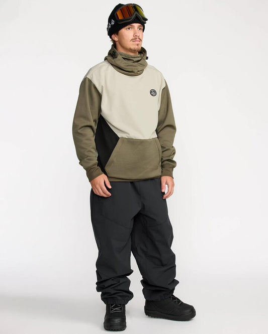 Image of a model wearing Pants. Product name - Volcom Mens Slash Slapper Snow Pants Black in Black colour by brand - Volcom
