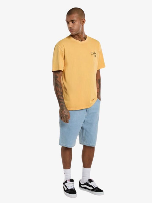 Image of a model wearing Shorts. Productname: Dickies Denim Utility Shorts 11Inch in Light Wash colour by brand - Dickies