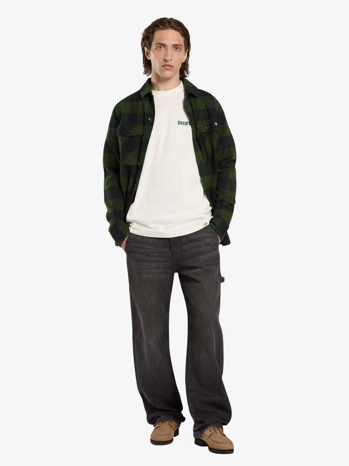 Image of a model wearing Tops. Productname: Dickies Philipsburg Tee in Egret colour by brand - Dickies
