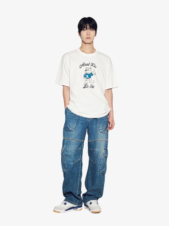 Image of T-Shirts. Productname: ADLV AC Bear Welcome T-Shirt in Cream colour by brand - ADLV