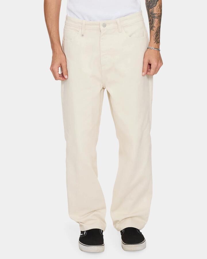 Image of Jeans. Productname: thrills - Mens Slacker Relaxed Denim Jeans - Stone - in Stone colour by brand - thrills