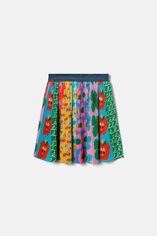 Image of a model wearing Skirts. Productname: Splice Icon Kids Pleat Skirt in Multi colour by brand - Gorman