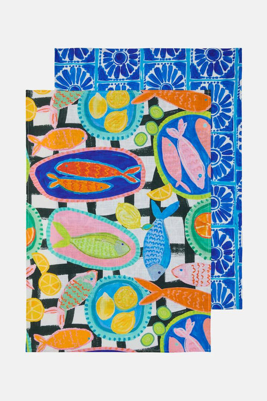 Image of Kitchen & Dining. Productname: Alfresco Tea Towel Set in Print colour by brand - Gorman