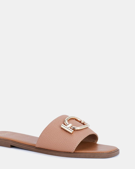Image of Sandals. Product name - Sonora Nude Sandals in Neutral colour by brand - Novo