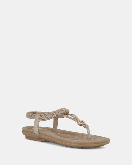 Image of Flats. Productname: Elbutterfly: Nude - Women's Strappy - Flat in Nude colour by brand - Novo