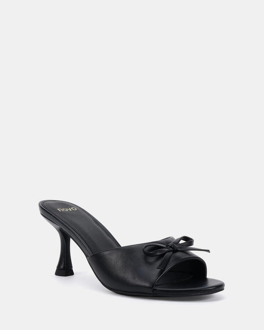 Image of Heels. Productname: Fia: Black - Women's Strappy - Low Heel in Black colour by brand - Novo