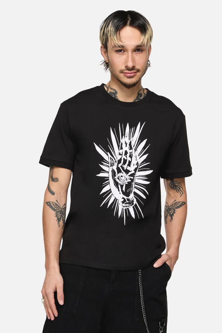 Image of T-Shirts. Productname: Conjuring Goth Print Tee in Black colour by brand - Black Friday