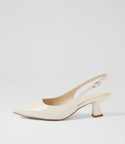 Image of Heels. Productname: Lilith Ivory Patent Leather Heels in IVORY colour by brand - MIDAS