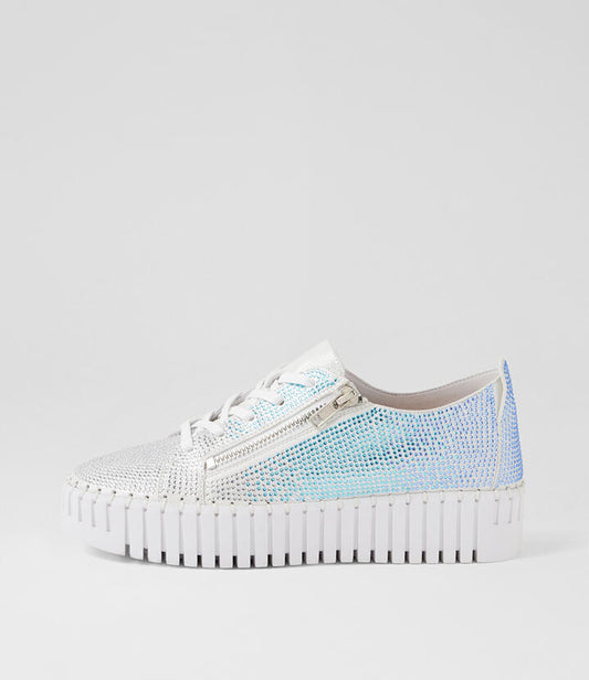 Image of Sneakers. Productname: Bertram Silver Shimmer Suede Sneakers in SILVER SHIMMER colour by brand - MIDAS