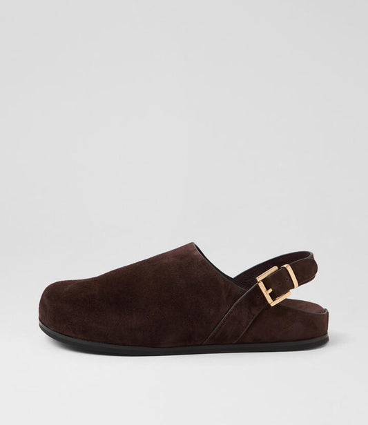 Image of Footwear. Productname: Vumina Dark Choc Suede Flat Shoes in DK CHOC colour by brand - MOLLINI