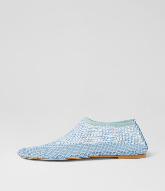 Image of Footwear. Productname: Reaffirm Baby Blue Fabric Flat Shoes in BABY BLUE colour by brand - MOLLINI