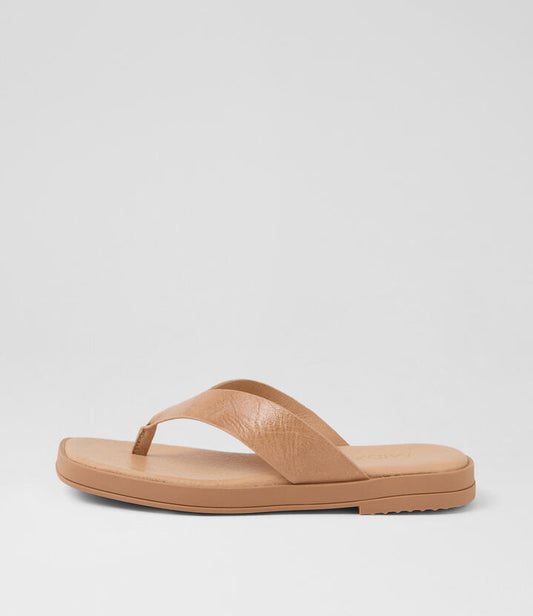 Image of Sandals. Productname: Tiamo Cappuccino Leather Thongs in CAPPUCCINO colour by brand - MIDAS