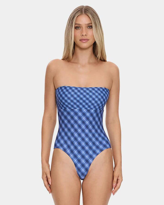 Image of Accessories. Productname: thrills - Womens High Speed Check String One Piece - Guardian Navy - in Guardian Navy colour by brand - thrills