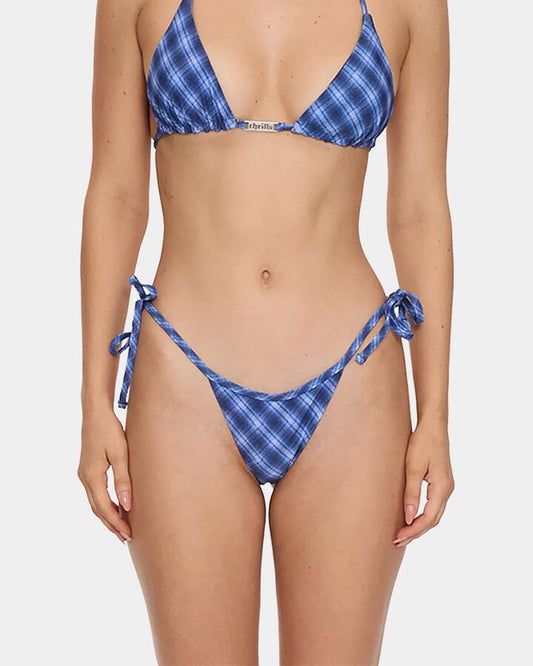 Image of Swimwear. Product name - Thrills Womens High Speed Check String Bikini Bottom Guardian Navy in Guardian Navy colour by brand - Thrills