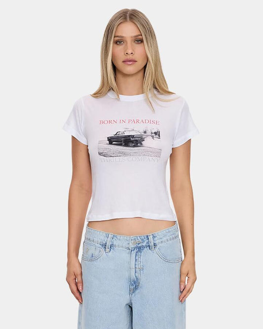 Image of T-Shirts. Product name - Thrills Womens Metal And Dust Boy T-Shirt White in White colour by brand - Thrills