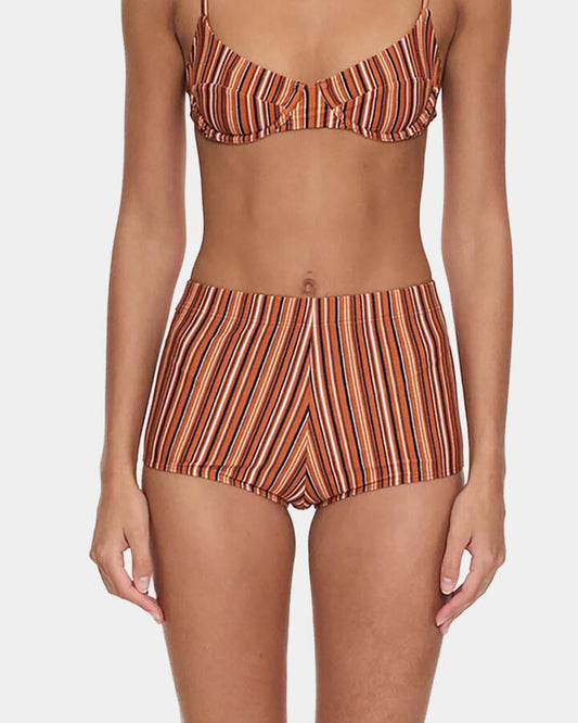 Image of Swimwear. Productname: thrills Womens After Sun Stripe Boy Leg Bikini Bottom Burnt Orange - in Burnt Orange colour by brand - Thrills