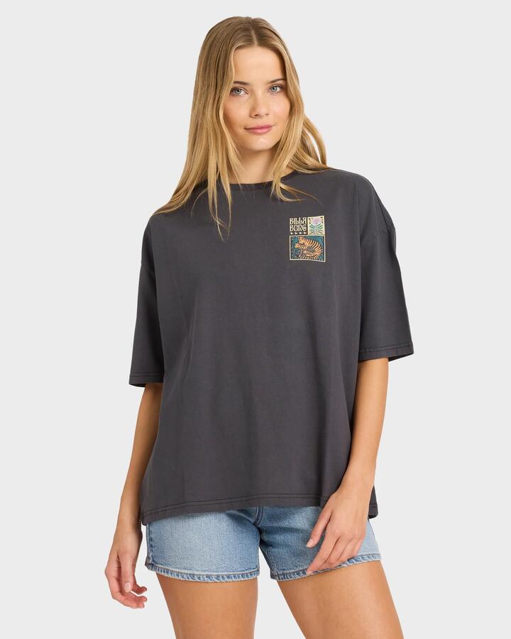Image of T-Shirts. Product name - Billabong Womens Daydream Away T-Shirt Off Black in Off Black colour by brand - Billabong
