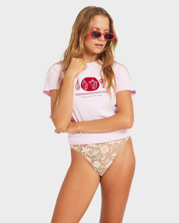 Image of T-Shirts. Product name - Roxy Womens Costa Mini T-Shirt Petal Pink in Petal Pink colour by brand - Roxy