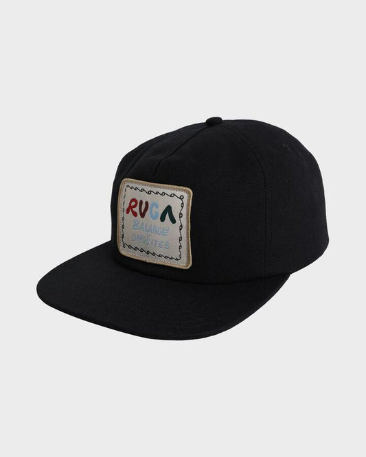 Image of Hats. Productname: RVCA - Mens Mel G Snapback Cap - Black - in Black colour by brand - RVCA