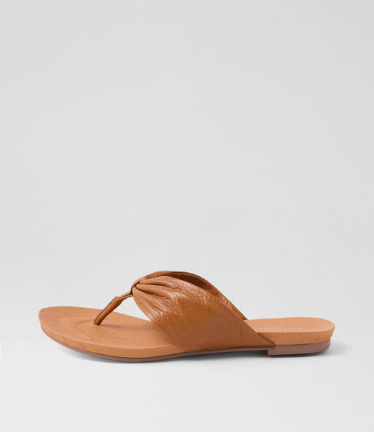 Image of Sandals. Productname: Jett Dark Tan Leather Thongs in DK TAN colour by brand - MIDAS