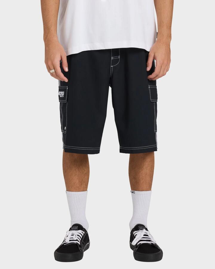 Image of Swimwear. Product name - Billabong Mens Throw On 3.0 22" Boardshorts Black - in Black colour by brand - Billabong