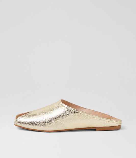 Image of Sandals. Productname: Boni Gold Crackle Leather Sandals in GOLD colour by brand - MOLLINI