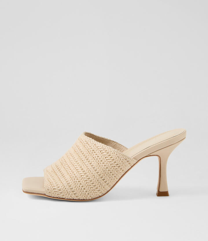 Image of Sandals. Productname: Wesena Vanilla Woven Leather Sandals in VANILLA colour by brand - MOLLINI