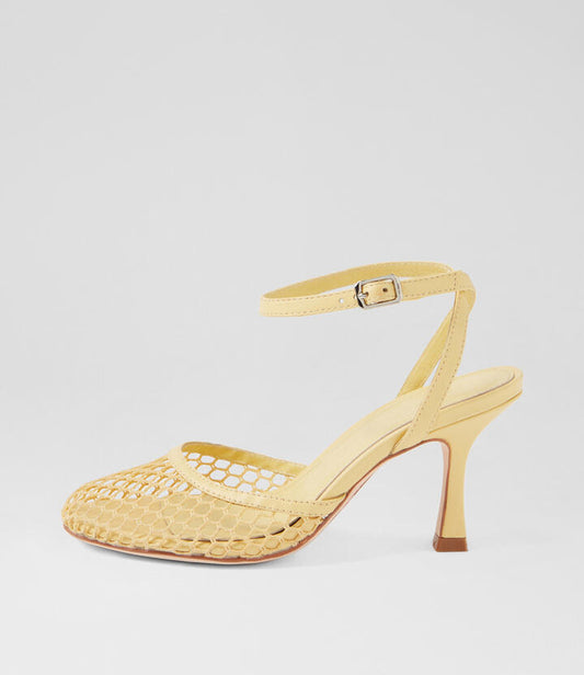 Image of Heels. Productname: Pablo Lemon Fabric Heels in LEMON colour by brand - MOLLINI