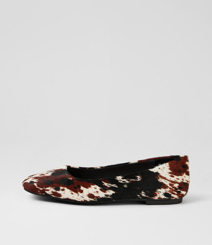 Image of Footwear. Productname: Truly Multi Cow Leather Ballet Flats in MULTI COW colour by brand - MIDAS