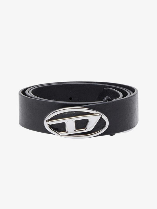 Image of Accessories. Productname: Diesel Oval D Logo B-1Dr-Layer Belt in Black colour by brand - Diesel