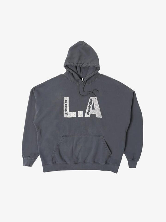 Image of a model wearing Outerwear. Productname: Noon Goons L.A Hoodie in Dark Navy colour by brand - Noon Goons