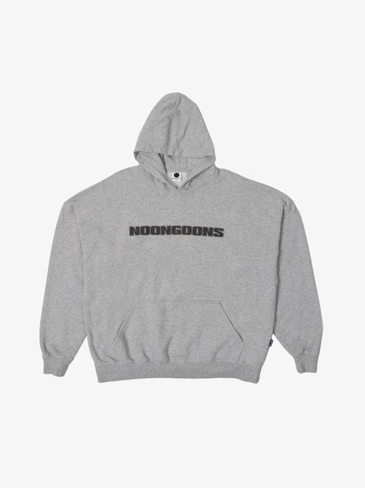 Image of a model wearing Outerwear. Productname: Noon Goons Presence Hoodie in Heather GREY colour by brand - Noon Goons