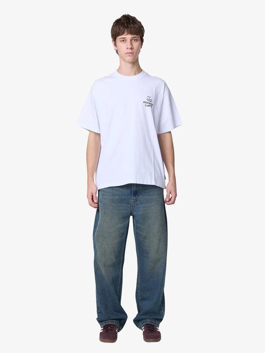 Image of a model wearing Tops. Productname: Weekend Cartel Diner Tee in WHITE colour by brand - Weekend Cartel