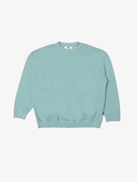 Image of a model wearing Outerwear. Productname: Noon Goons Pacific Sweatshirt in Aqua colour by brand - Noon Goons