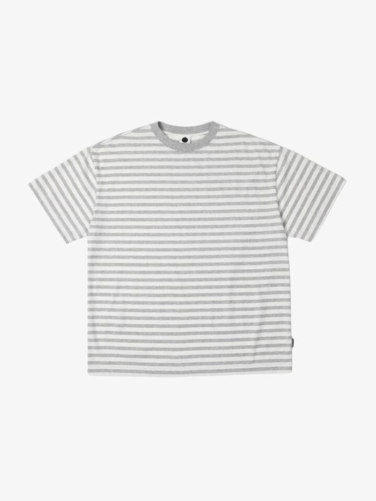 Image of T-Shirts. Productname: Noon Goons Wobble Stripe T-Shirt in Heather/Cream colour by brand - Noon Goons