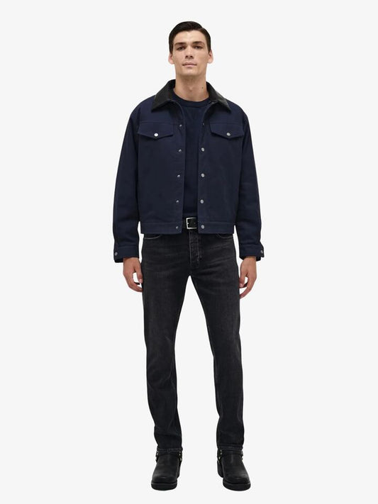 Image of a model wearing Denim. Productname: Neuw Ray Straight Bravo Jeans in Washed Black colour by brand - Neuw