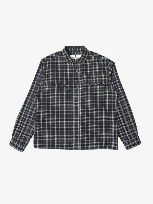 Image of a model wearing Tops. Productname: Noon Goons Baja Snippers Shirt in Black/NAVY/White colour by brand - Noon Goons