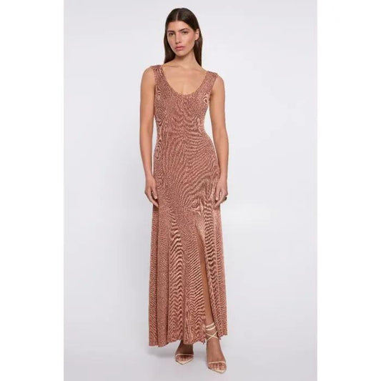 Image of Dresses. Productname: In The Dark Metallic Dress in Copper colour by brand - sass and bide