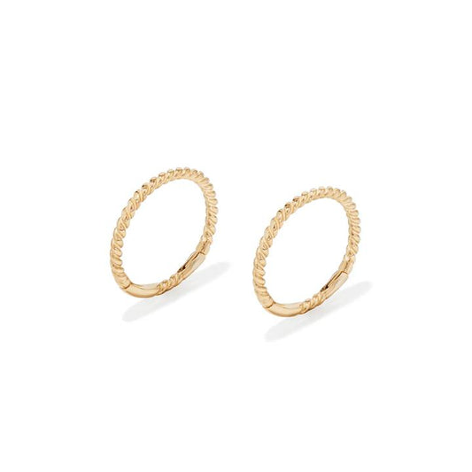 Image of Earrings. Productname: 10mm Twist Sleeper Earrings in 9kt Yellow Gold in Gold colour by brand - Bevilles