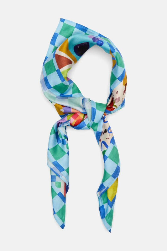 Image of Accessories. Productname: Fruit Party Square Silk Scarf in Multi colour by brand - Gorman