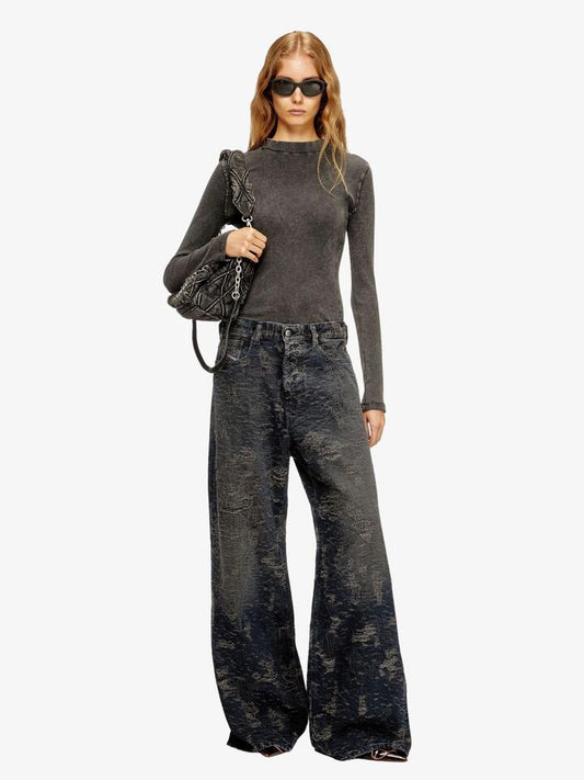 Image of a model wearing Denim. Productname: Diesel 1996 D-Sire Relaxed Baggy Jeans in Black colour by brand - Diesel