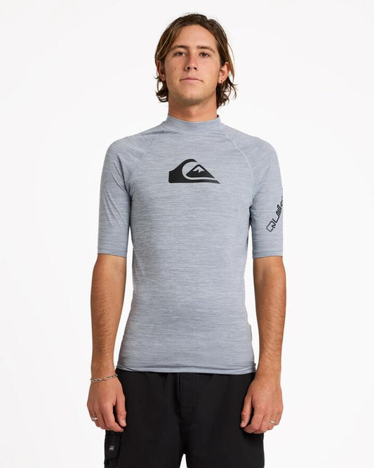 Image of Coats & Jackets. Productname: Quiksilver - Mens All Time Rash Vest - Quarry Heather - in Quarry Heather colour by brand - Quiksilver