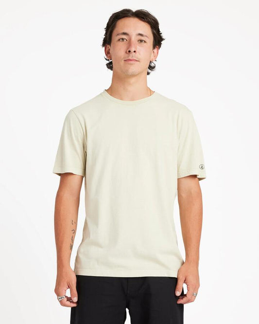 Image of T-Shirts. Product name - Volcom Mens Aus Solid T-Shirt Light Beige in Light Beige colour by brand - Volcom
