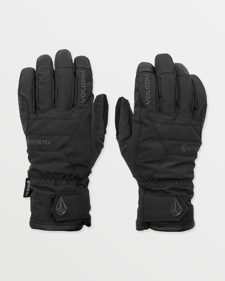 Image of Gloves & Mittens. Product name - Volcom Mens Cp2 Gore-Tex Snow Gloves Black in Black colour by brand - Volcom