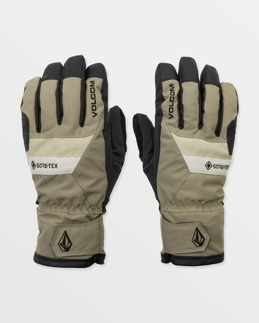 Image of Gloves & Mittens. Product name - Volcom Mens Cp2 Gore-Tex Snow Gloves Military in Military colour by brand - Volcom