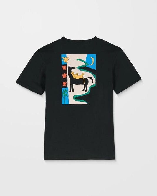 Image of T-Shirts. Productname: Volcom Boys 8-16 Longosnake T-Shirt Black - in Black colour by brand - Volcom