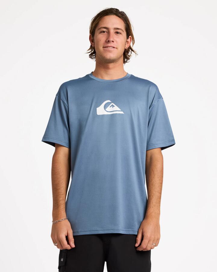 Image of Shirts. Product name - Quiksilver Mens Solid Streak Surf Shirt China Blue in China Blue colour by brand - Quiksilver