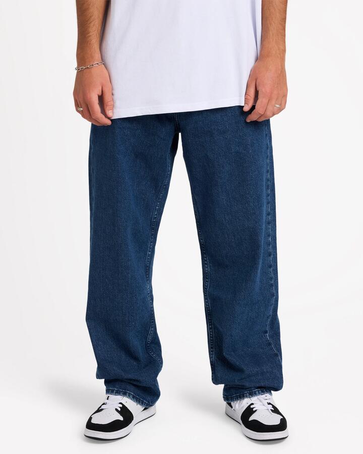 Image of Jeans. Product name - Quiksilver Mens Mercurry Baggy Denim Jeans Black Iris in Black Iris colour by brand - Quiksilver